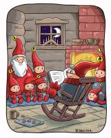  Tonttu Eljas and Christmas stories - Postcard with lines for address