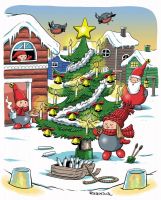  Tonttu Valma and candles - Postcard with lines for address