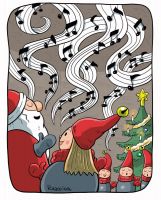  Tonttu Katri and Christmas carols - Postcard with lines for address